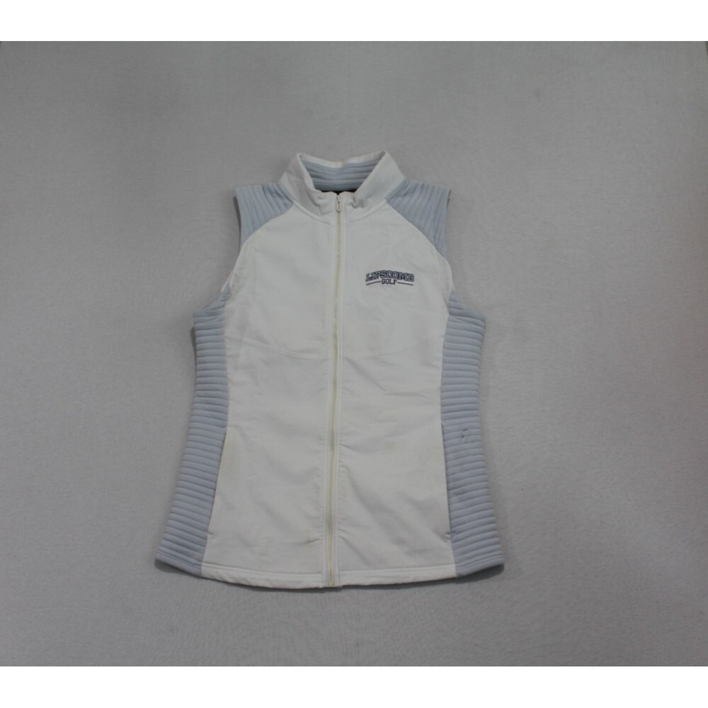 Under Armour Golf Vest Women Small White Gray Excellent Lipscomb Full Zip